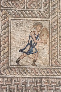 Mosaics in the Roman Agora (5th Century AD), Delphi (??????), Peloponnese, Greece (photo) بواسطة غير معروف