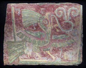 قطعة جدارية من كتسال مع غناء عذراء ، الفترة الكلاسيكية المبكرة ، 200-600 م بواسطة غير معروف