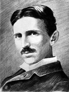 نيكولا تيسلا ، مهندس صربي ، فيزيائي ومخترع كرواتي المولد ، عام 1885 بواسطة فنان غير معروف