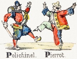 P - Polichinelle Pierrot - الأبجدية الترفيهية للأطفال c1890 (طباعة حجرية) بواسطة غير معروف