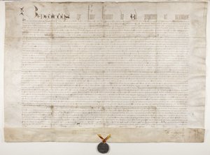 Papal Bull confirming charter of Bishop Henry Wardlaw, recto بواسطة غير معروف