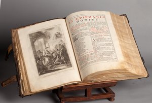 متحف الرعية. قداس في اللاتينية. نقوش من يواكيم بالستر. الورق والجلد. القرن ال 18. بواسطة غير معروف
