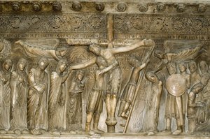 Parma Emilia Romagna Italy Piazza del Duomo in the Duomo Dome Display Descent from the Cross from Benedetto Antelami 1178 بواسطة غير معروف