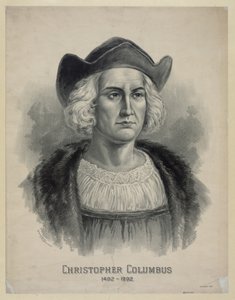 صورة كريستوفر كولومبوس (1451-1506) ، حوالي 1892 (طباعة حجرية) بواسطة غير معروف