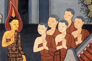 الأمير راما. تفاصيل جدارية على الجدران الداخلية لنهر فيهارا من عهد الملك راما الثالث تصور راماكيان. وات فو - وات فرا تشيتوبون. 1788. بانكوك. تايلاند بواسطة غير معروف
