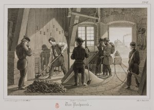 معالجة المواد الخام والتعدين بقصف الخام ، ألمانيا ، عام 1851 بواسطة غير معروف