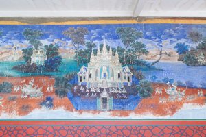 اللوحات الجدارية Reamker التي تزين جدران مجمع القصر الملكي في بنوم بنه ، كمبوديا (صورة) بواسطة فنان غير معروف