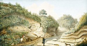الطريق المؤدي من مغارة بوسيليبو إلى بيانورا ، مملكة نابولي ، عام 1767 بواسطة فنان غير معروف