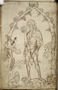 Royal MS 10 B XIV f.3 St John the Baptist (قلم وحبر على ورق) بواسطة فنان غير معروف