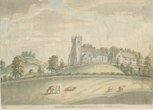 كنيسة ساندون والقدس: رسم بالألوان المائية ، 1797 بواسطة غير معروف