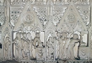 تابوت بيدرو الأول (1320-1367) مع مشاهد من حياة القديس بارثولوميو ، كنيسة دير ألكوباكا (قائمة اليونسكو للتراث العالمي بواسطة فنان غير معروف