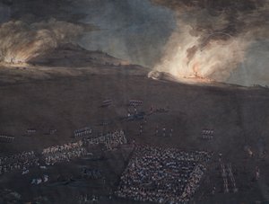 رسم تخطيطي للمعركة من الحروب النابليونية بواسطة فنان غير معروف