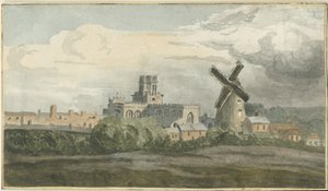 ستافورد - المنظر الشمالي الغربي: الرسم بالألوان المائية ، بدون تاريخ [؟ القرن التاسع عشر] بواسطة غير معروف