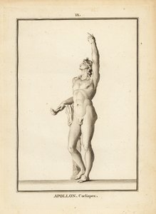تمثال لـ Apollo Coelispex ، ينظر إلى السماء ، عاريًا ، مع شعلة مشتعلة بواسطة غير معروف