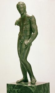 تمثال صغير لملاكم ذكر ، يوناني ، حوالي 400-375 قبل الميلاد (برونزي) بواسطة غير معروف