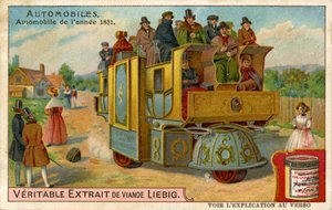 سيارة بمحرك بخاري من عام 1831 بواسطة فنان غير معروف