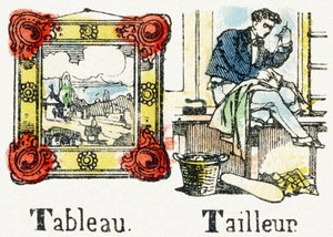 T - Tableau Tailleur - الأبجدية الترفيهية للأطفال c1890 (طباعة حجرية) بواسطة غير معروف
