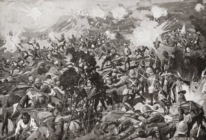 معركة سبيون كوب ، نهر توجيلا ، ناتال ، جنوب أفريقيا ، 23-24 يناير 1900 أثناء حرب البوير الثانية. بواسطة غير معروف