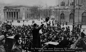 إعلان قيام الجمهورية في برلين، 9 نوفمبر 1918 بواسطة فنان غير معروف
