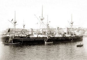 الطوربيد الإيطالي "إتنا" حوالي عام 1885. بواسطة فنان غير معروف