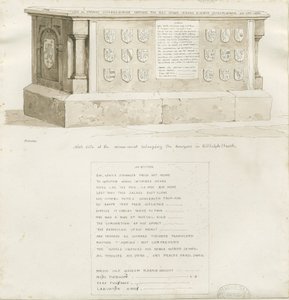 قبر في كنيسة بيدولف - "ويليام باوير": رسم بني داكن ، 1837 بواسطة غير معروف