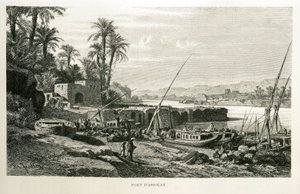 View of the Port of Aswan in Egypt - Illustration from the Atlas of Egypt بواسطة غير معروف