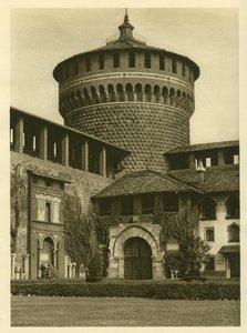 منظر لساحة Castello Sforzesco (قلعة عائلة Sforza) في ميلانو بواسطة غير معروف