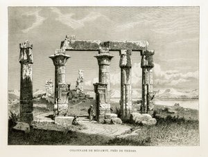 View of the ruins of Medamot Temple near Thebes, Egypt Illustration from the Atlas of Egypt بواسطة غير معروف