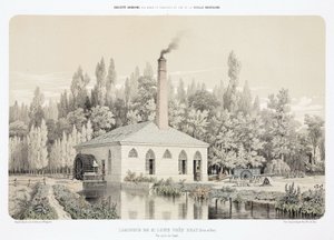 الطاقة المائية ، ما قبل عام 1900 ، مطحنة درفلة الزنك (لامينوار) ، سانت لويس ، بالقرب من براي ، فرنسا بواسطة غير معروف