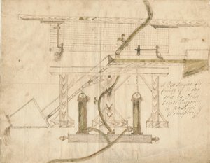 Wednesbury - محرك إمالة: رسم بالقلم والحبر ، بدون تاريخ [c 1710] بواسطة غير معروف