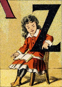 Z - نقش من ABCD des petits filles. Pellerin & Cie ، ناشر طابعة ، Epinal ، حوالي 1890. Serie A. الأبعاد: 19 × 13.5 سم. بواسطة غير معروف