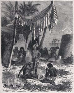 صناعة الزجاج في مصر القديمة، حوالي عام 1880 (نقش) بواسطة فنان غير معروف