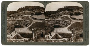 مدينة السامرة الملكية القديمة ، حيث بشر فيليب بالمسيح ، غرباً ، فلسطين ، 1900. بواسطة أندروود أند أندروود