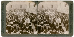 عيد الفصح البطريرك اليوناني ، دخول كنيسة القيامة ، القدس ، 1903. بواسطة أندروود أند أندروود
