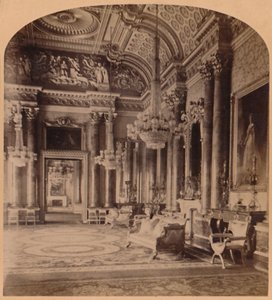 The Queens Gorgeous Blue Room ، قصر باكنغهام ، لندن ، إنجلترا ، 1900. بواسطة أندروود أند أندروود