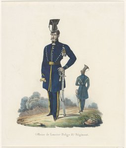 الحبل البلجيكي ، 1830 ضابط من الفوج البلجيكي لانسر الثاني (العنوان على الجسم) بواسطة جان بابتيست أمبرواز مارسيلين جوبارد