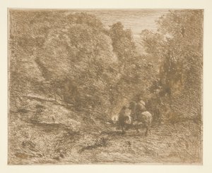 La Cavalier en for؟ t et le pi؟ ton [فارس في الغابة والمسافر على الأقدام] بواسطة غير معروف