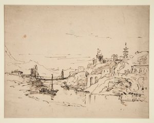 المناظر الطبيعية للنهر بواسطة غير معروف
