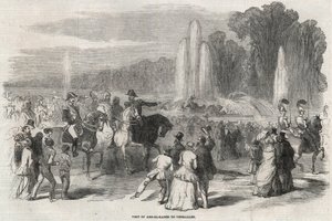 عبد القادر (1808-1883) ، مناضل جزائري من أجل الحرية ، مع وزير الحرب ألفونس هنري دوتبول ، يزور فرساي ، نوفمبر 1852 - عبد القادر (عبد القادر) يزور فرساي مع ألفونس هنري دوتبول في عام 1852 بواسطة فنان غير معروف