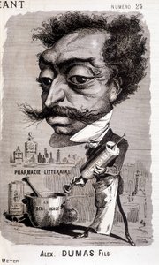 ألكسندر دوماس فيلس و "" الصيدلية الأدبية "" - في "" Le Géant "بتاريخ 1868/02/08 بواسطة فنان غير معروف
