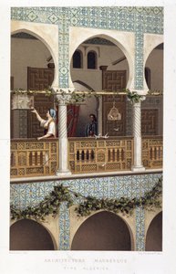 العمارة الجزائرية المغربية - في "" الجزائر: التاريخ ، الفتح والاستعمار "، بقلم فيرمين ديدو بواسطة فنان غير معروف