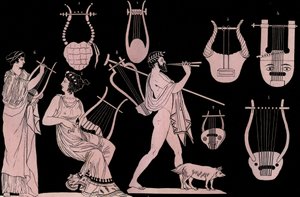 آلة موسيقية يونانية قديمة: Lyre and Cithara (cithare) (kithara) - نقش من عادات وتقاليد جميع شعوب الكون. هذا هو تاريخ الحكومة ، والقوانين ، والميليشيات ، ودين جميع الأمم من أبعد العصور حتى بواسطة فنان غير معروف