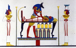 أنوبيس ومومياء - في "" آثار مصر والنوبة العليا "لإيبوليتو روسيليني (روسيليني). بواسطة فنان غير معروف