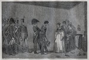 القبض على دوقة بيري (1798-1870 ماري كارولين دي بوربون-صقلية) في نانت في 7 نوفمبر بواسطة فنان غير معروف