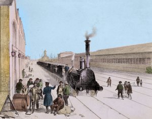 وصول قطار الشحن Paris Orleans Line - نقش القرن التاسع عشر - مجموعة Privee بواسطة فنان غير معروف