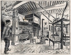 Atelier de Canut a Lyon - أقدم زورق في Grand Cote منذ عام 1814 نقش في "Le Progres اللامع" "عام 1895 بواسطة فنان غير معروف