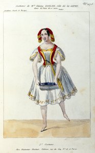 الراقصة النمساوية فاني إلسلر (1810-1884) في رقصة باليه "La gipsy" "طبعة القرن التاسع عشر لعام 1839 بواسطة فنان غير معروف