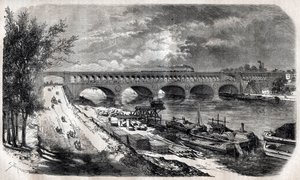 جسر أوتويل (جسر بوينت دو جور) عام 1867 بواسطة فنان غير معروف