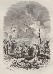 بالدوين الخامس ، كونت فلاندرز (1012-1067) أعاد تأسيس الشرطة في ولاياته - نقش 1868 في "تاريخ بلجيكا من العصور البدائية إلى نهاية عهد ليوبولد الأول" بقلم ثيودور جوست (1818-1888) - خاص مجموعة بواسطة فنان غير معروف