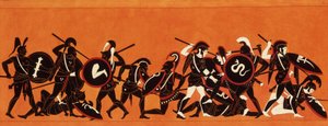 معركة الإغريق وأحصنة طروادة (حرب طروادة) 1808-1810 (رسم) بواسطة فنان غير معروف